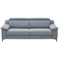 3-SITZER-SOFA in Chenille Pastellblau  - Pastellblau/Schwarz, Design, Textil/Metall (218/104/104cm) - Valdera