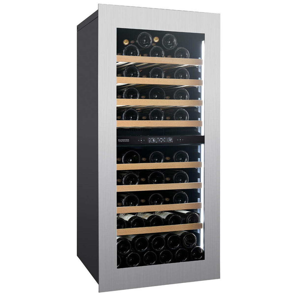 WEINKÜHLSCHRANK DVH-70.185DSS.TO  - Edelstahlfarben, Basics, Glas/Holz (59/123,3/57,1cm)