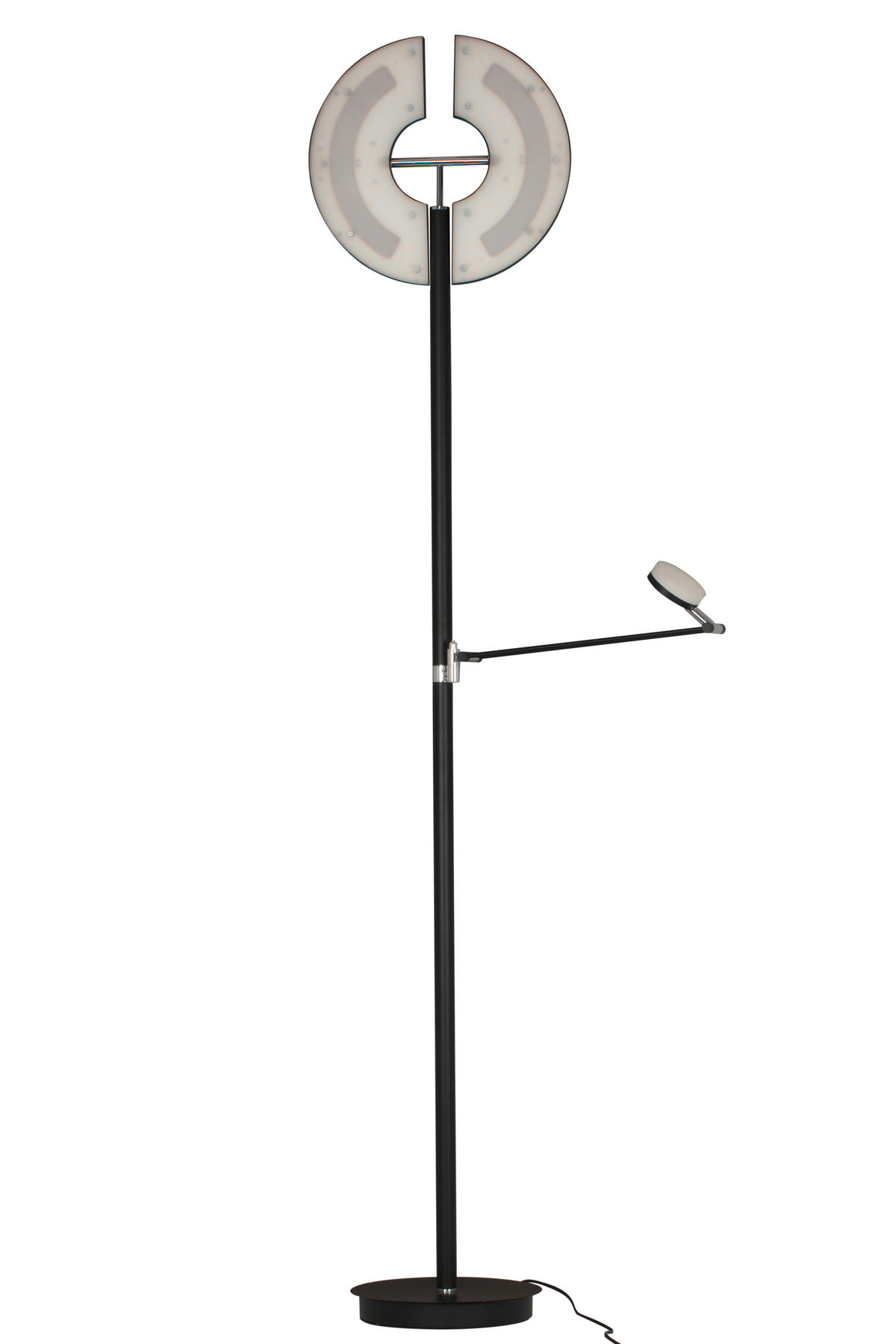 STOJACIA LED LAMPA, 41/39,35/182,80 cm - čierna/prírodná farba, Basics, kov/drevo (41/39,35/182,80cm) - Dieter Knoll
