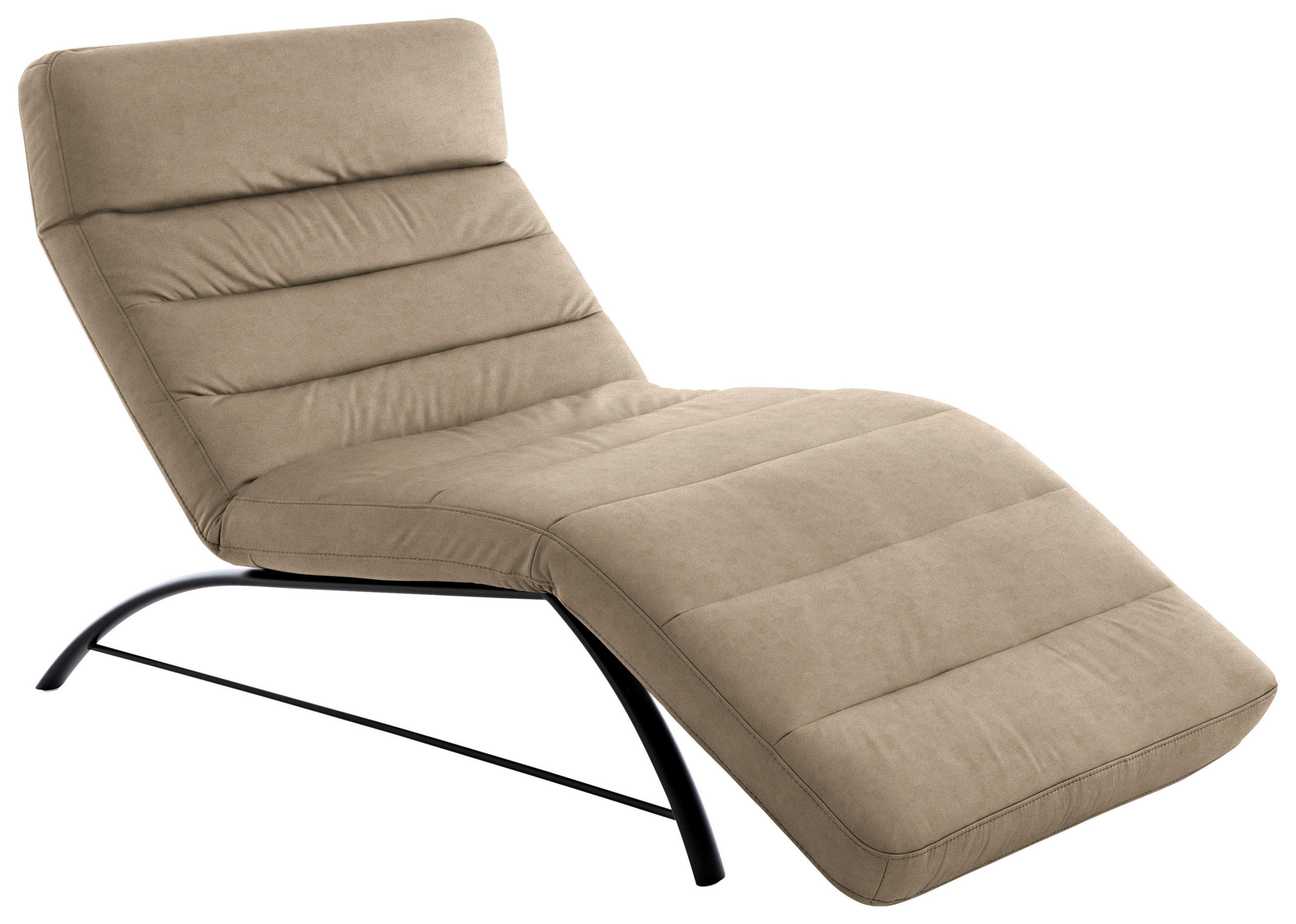 RELAXLIEGE Mikrofaser Taupe  - Taupe/Schwarz, Design, Textil/Metall (95/91/170cm) - Chilliano
