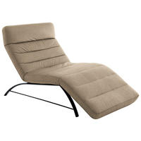 RELAXLIEGE Mikrofaser Taupe  - Taupe/Schwarz, Design, Textil/Metall (95/91/170cm) - Chilliano