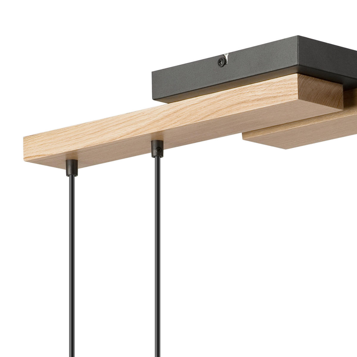 DECKENLEUCHTE    64/84/150 cm  - Honigeiche/Schwarz, Natur, Holz/Metall (64/84/150cm)