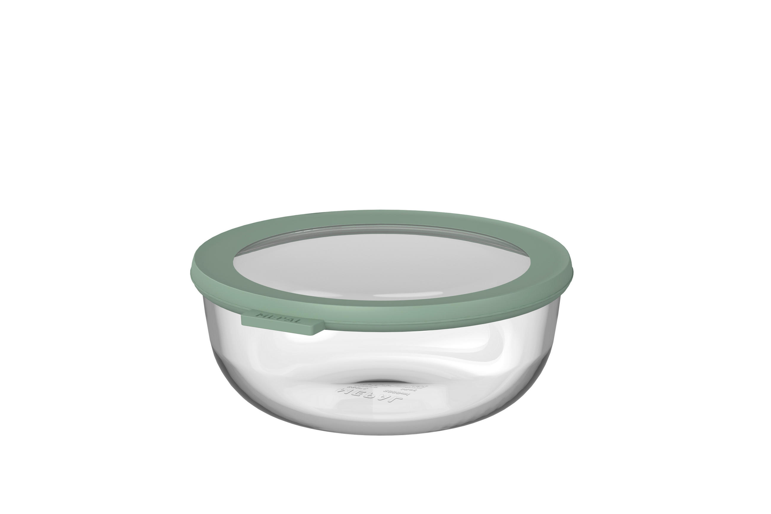 FRISCHHALTEDOSE Cirqula 1,25 L  - Klar/Salbeigrün, KONVENTIONELL, Glas/Kunststoff (19,2/7,8/20,2cm) - Mepal