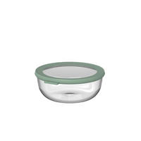 FRISCHHALTEDOSE Cirqula 1,25 L  - Klar/Salbeigrün, KONVENTIONELL, Glas/Kunststoff (19,2/7,8/20,2cm) - Mepal