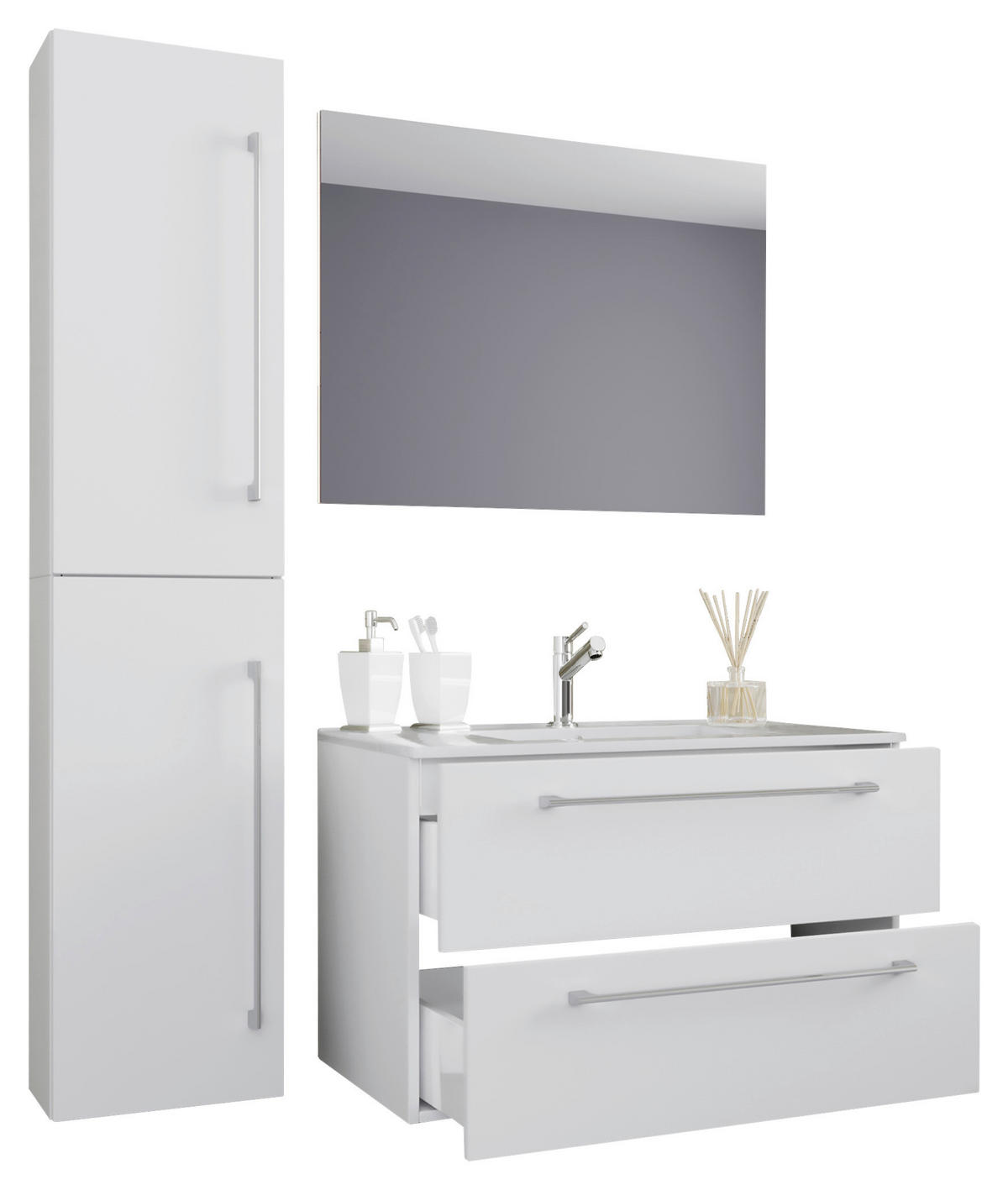 BADRUM 113 cm  - vit, Modern, trämaterial/keramik (113cm) - MID.YOU