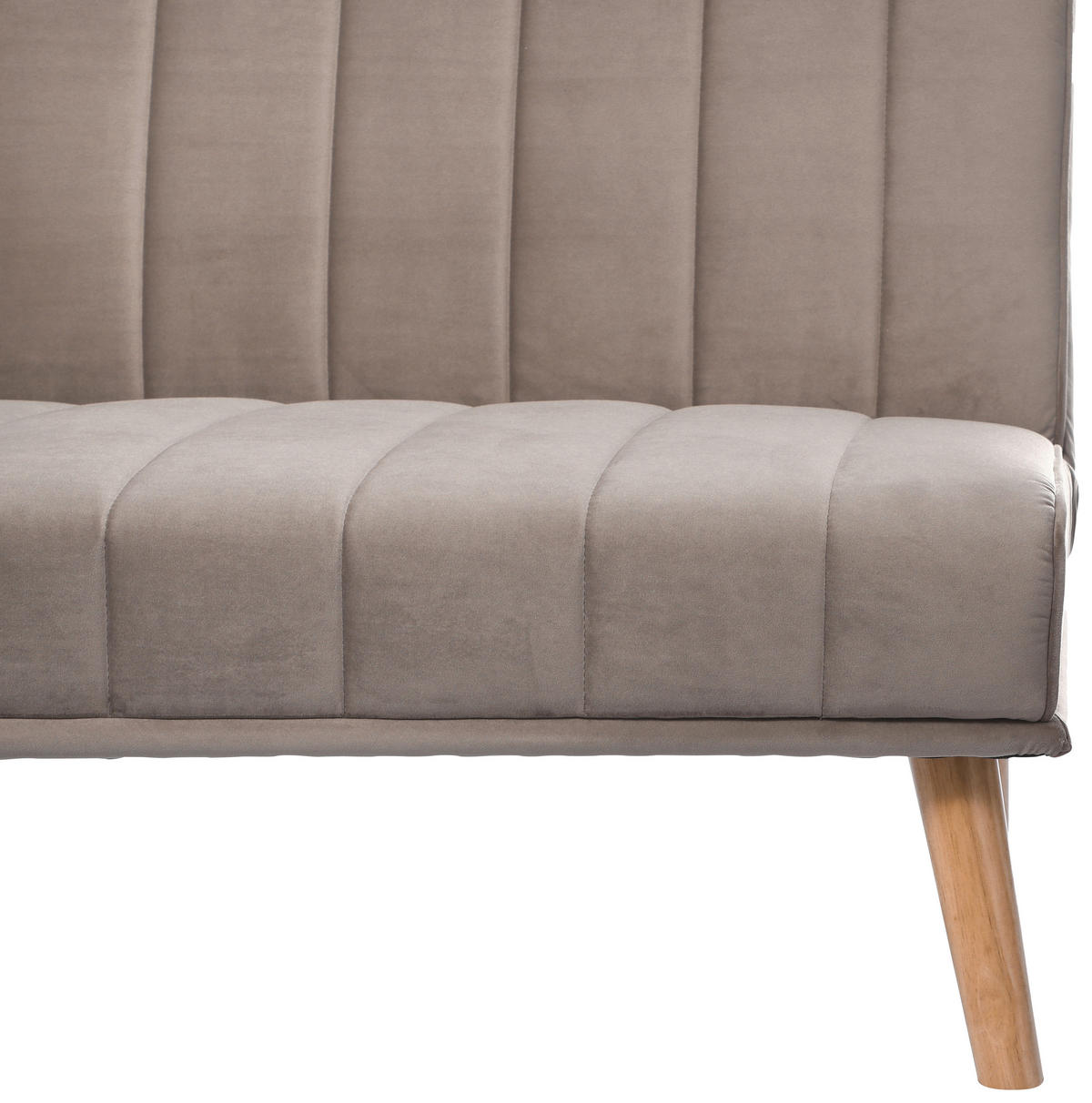SCHLAFSOFA Samt Grau  - Naturfarben/Grau, Design, Holz/Textil (180/81/86cm) - P & B