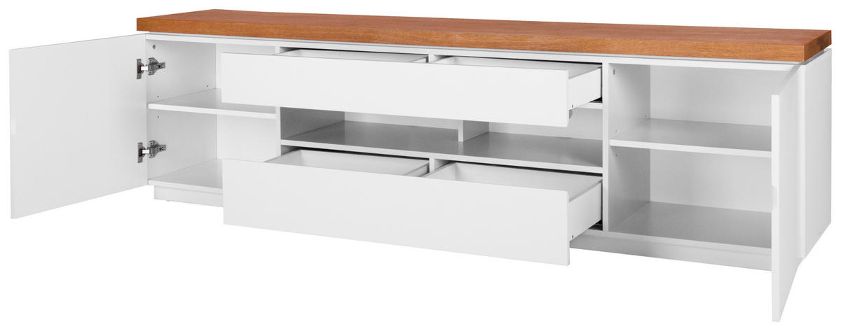 LOWBOARD  in 200/56/40 cm  - Eichefarben/Weiß, MODERN, Holz/Holzwerkstoff (200/56/40cm) - Carryhome
