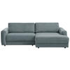 ECKSOFA BOURBON Blaugrau Cord  - Blaugrau/Schwarz, MODERN, Textil (250/176cm) - Trendmanufaktur