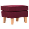 HOCKER in Textil Dunkelrot  - Eichefarben/Dunkelrot, Design, Holz/Textil (55/44/55cm) - MID.YOU