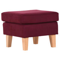 HOCKER in Textil Dunkelrot  - Eichefarben/Dunkelrot, Design, Holz/Textil (55/44/55cm) - MID.YOU