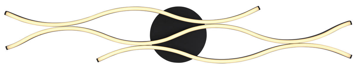 LED-DECKENLEUCHTE GERONIMO 108/18/6 cm   - Schwarz/Weiß, Design, Kunststoff/Metall (108/18/6cm) - Globo