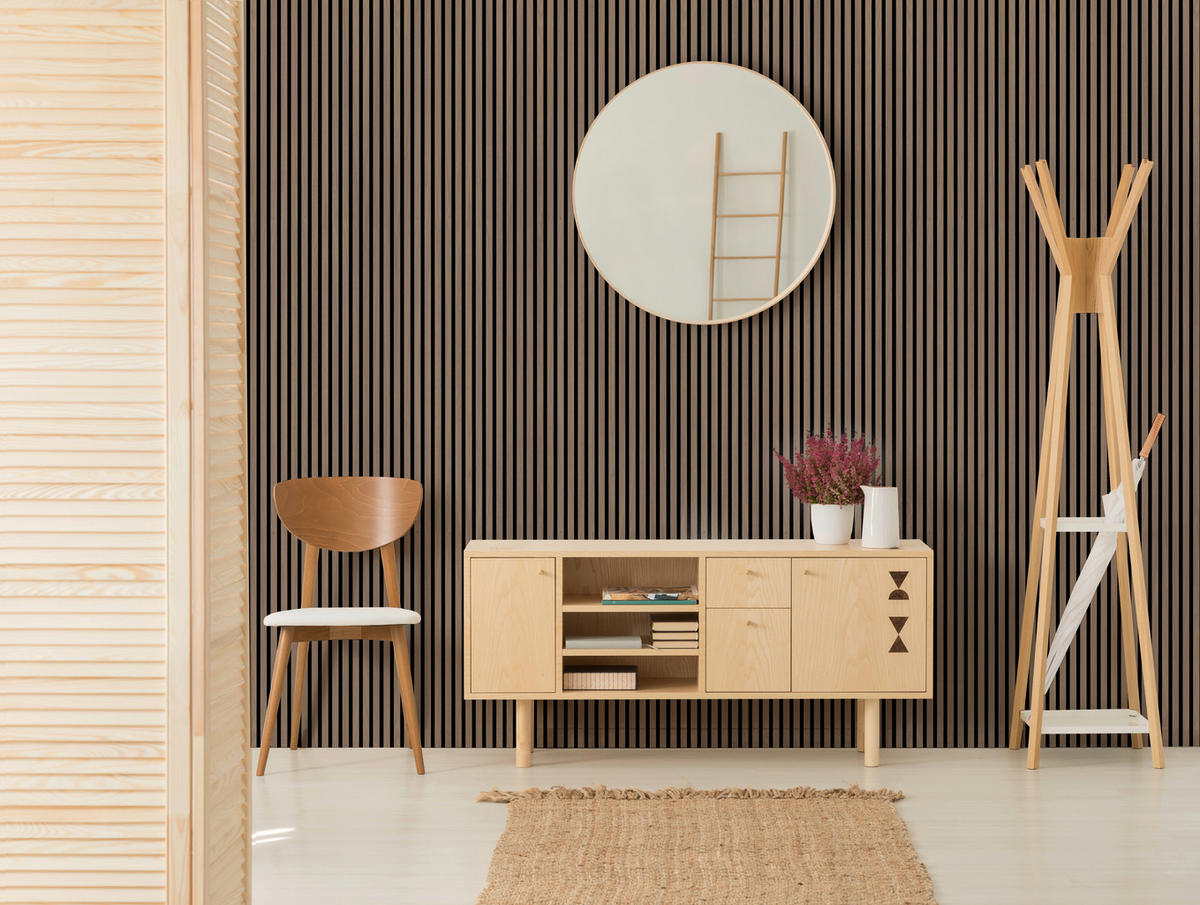 AKUSTIKPANEEL Walnuss furniert 57.25/1.9/240 cm  - Walnussfarben, KONVENTIONELL, Holzwerkstoff/Textil (57.25/1.9/240cm)
