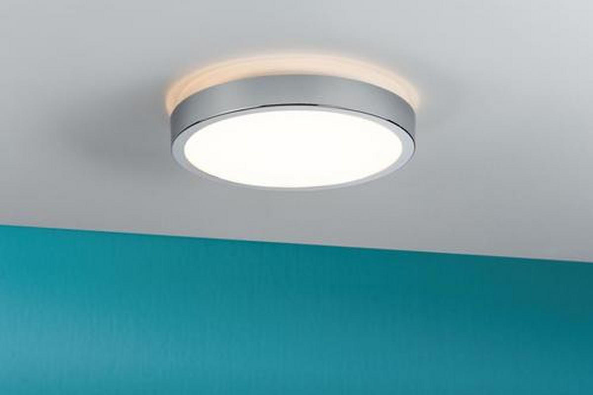 BADEZIMMER-DECKENLEUCHTE Aviar 30/6,2 cm   - Chromfarben, Design, Kunststoff (30/6,2cm) - Paulmann