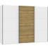 SCHWEBETÜRENSCHRANK in Weiß, Eichefarben - Eichefarben/Silberfarben, Design, Holzwerkstoff/Metall (303,1/220/65cm) - Jutzler SCHWEBETÜRENSCHRANK in Weiß, Eichefarben - Eichefarben/Silberfarben, Design, Holzwerkstoff/Metall (303,1/220/65cm) - Jutzler
