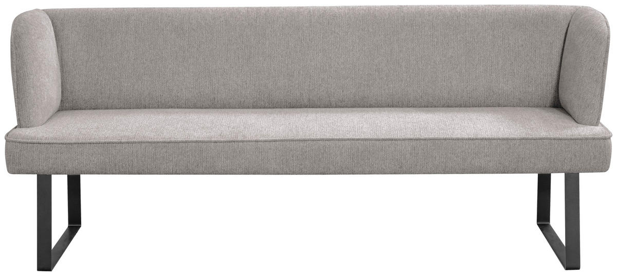 SITZBANK 185/91/66 cm Webstoff Schwarz, Cappuccino  - Schwarz/Cappuccino, Design, Textil/Metall (185/91/66cm) - Novel