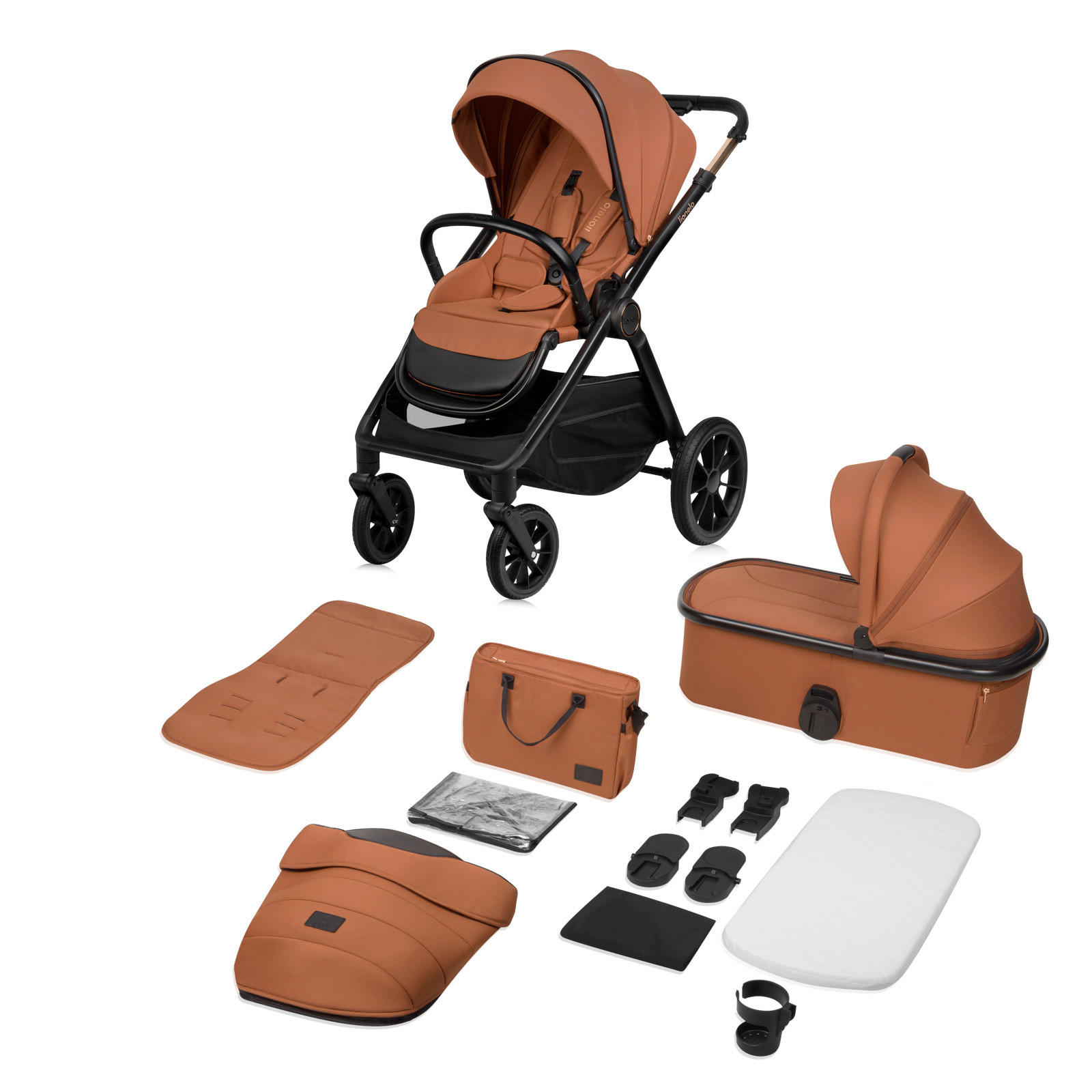 KINDERWAGENSET Lo-Layla 2in1  - Cognac, Basics (94/62/115cm) - Lionelo