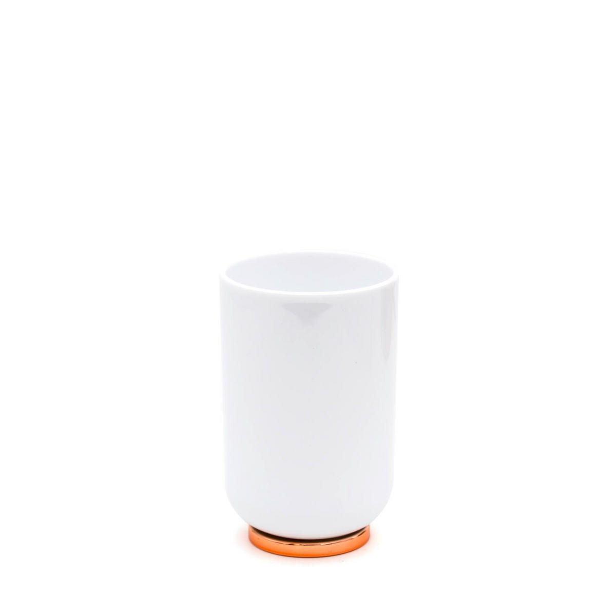 ZAHNPUTZBECHER Kunststoff  - Weiss/Kupferfarben, Basics, Kunststoff (7,1/11,1/7,1cm) - Sadena