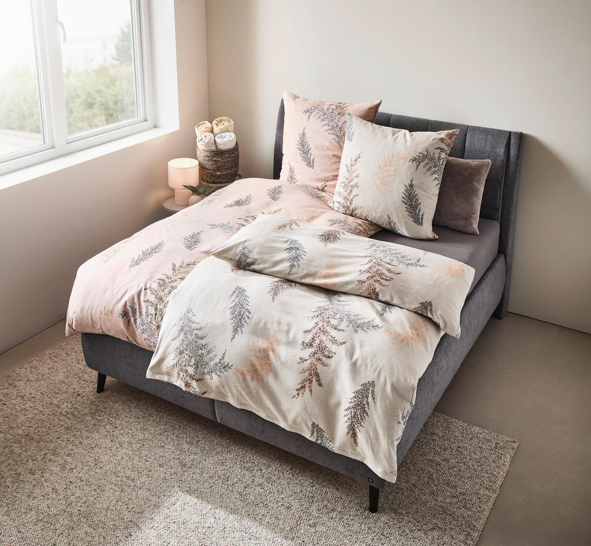 BETTWÄSCHE 2-teilig Atelier Flanell 135/200 cm  - Naturfarben, Design, Textil (135/200cm) - Estella