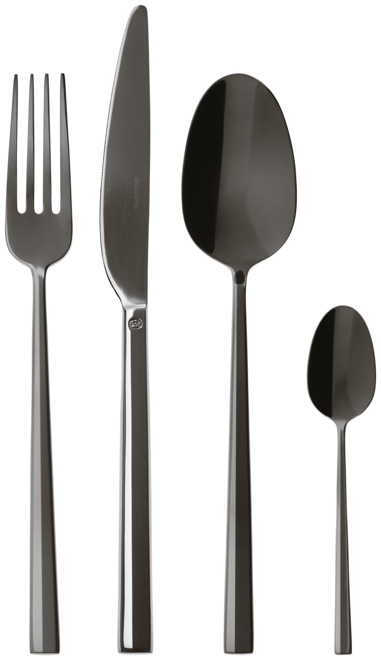 BESTECKSET 24-teilig Edelstahl  - Schwarz, Basics, Metall - Sambonet
