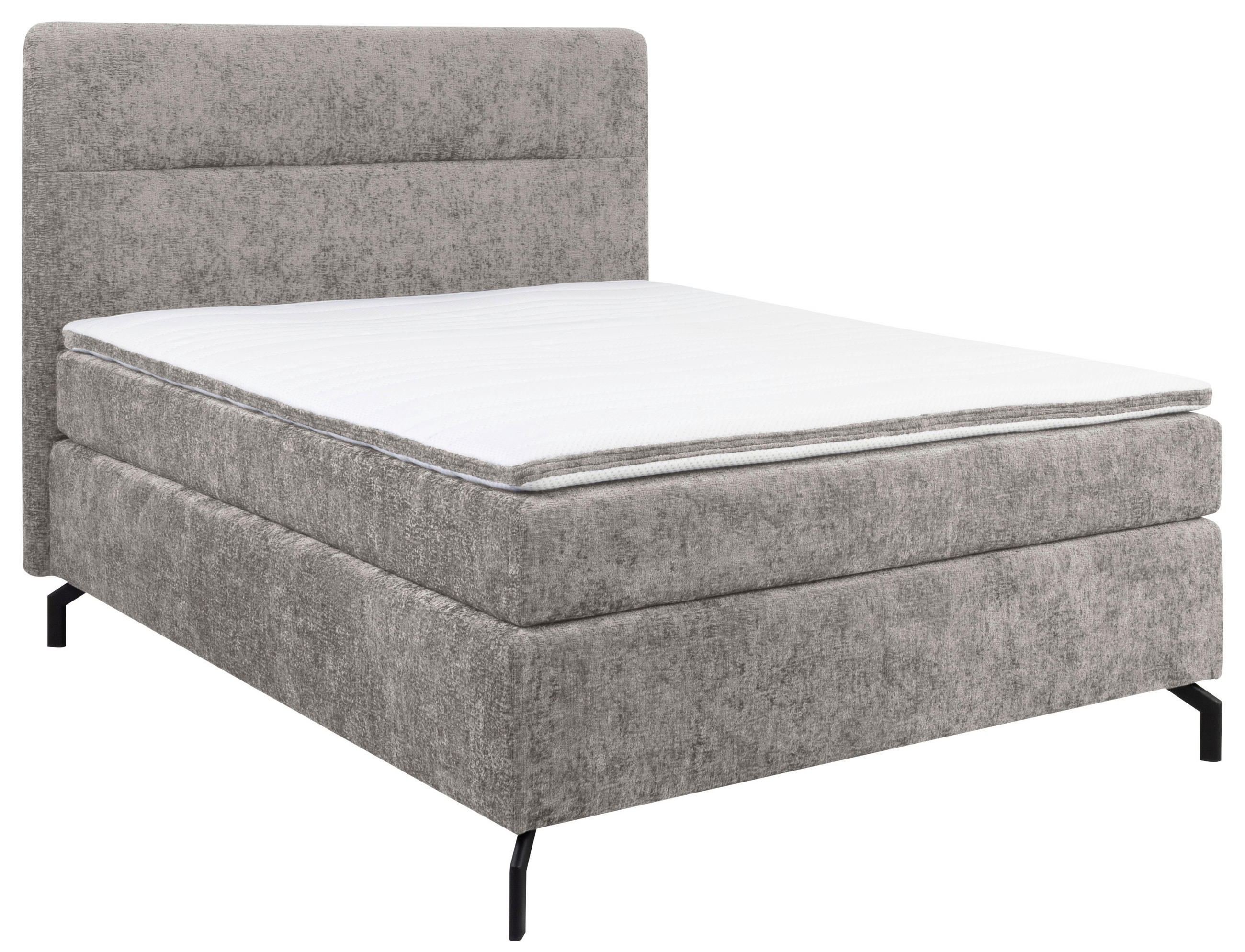 BOXSPRINGBETT 140/200 cm  in Grau  - Schwarz/Grau, Design, Textil/Metall (140/200cm) - Esposa