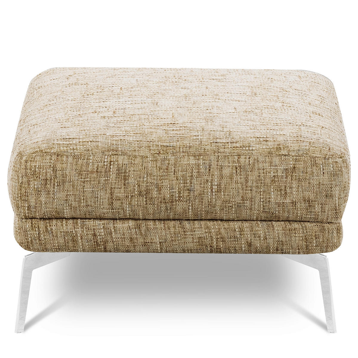 HOCKER SPRING Webstoff Hellbraun  - Chromfarben/Hellbraun, Design, Textil/Metall (96/45/80cm) - P & B