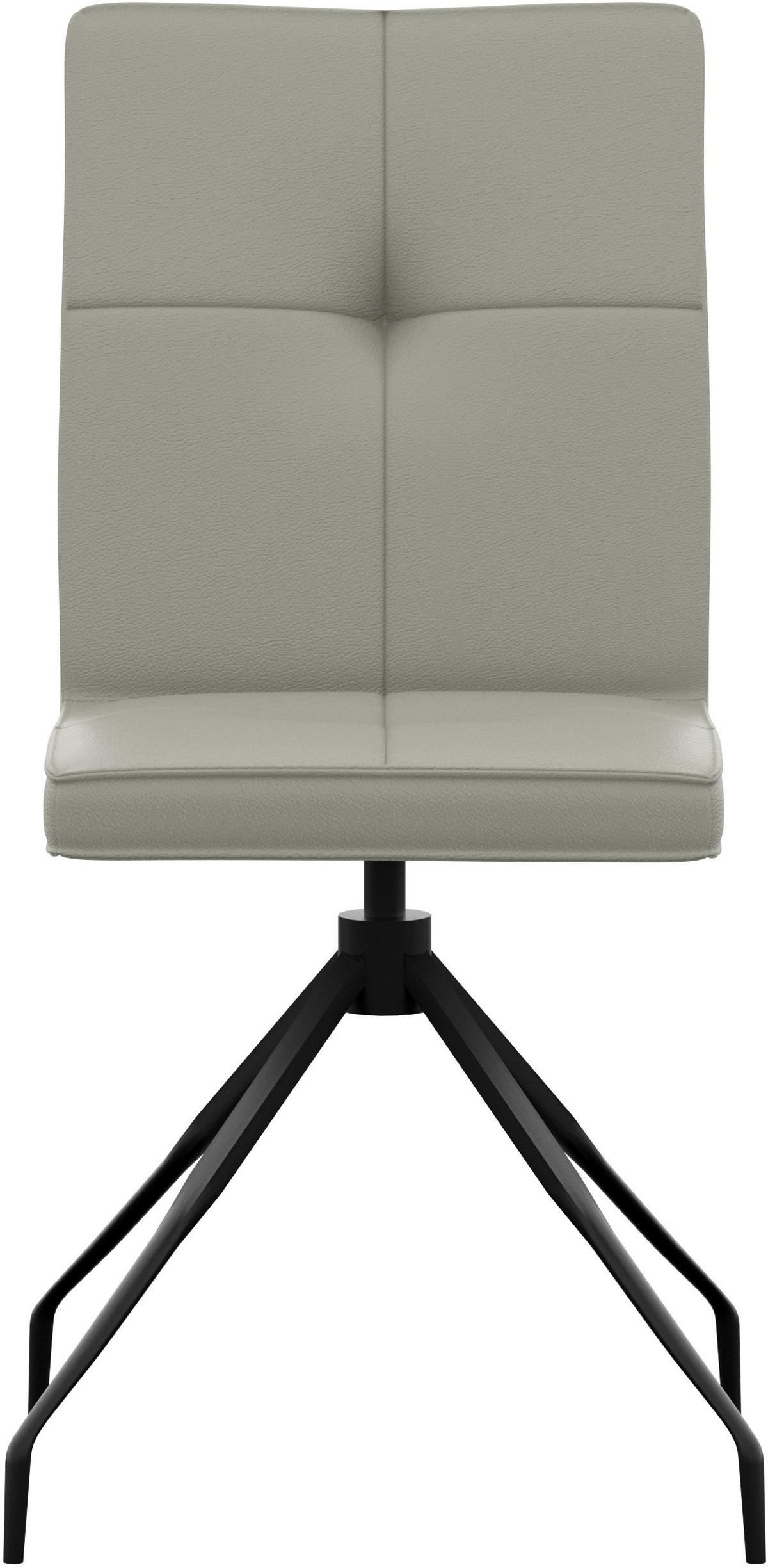 STUHL Echtleder Hellgrau  - Hellgrau, Design, Leder/Metall (45/96/58cm) - Moderano