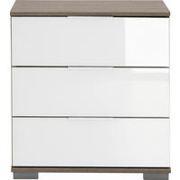 NOČNÝ STOLÍK, biela, farba duba, 52/58/38 cm - biela/farba duba, Design, kov/kompozitné drevo (52/58/38cm) - Carryhome