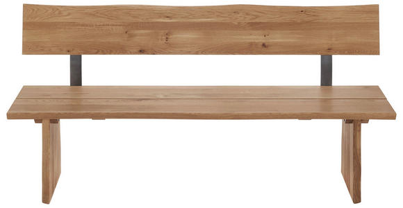SITZBANK in Holz, Metall Eichefarben - Eichefarben, Natur, Holz/Metall (180/87/46cm) - Linea Natura