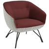 COCKTAILSESSEL in Struktur Echtleder Grau, Rot  - Anthrazit/Rot, Design, Leder/Textil (76/80/73cm) - Joop!