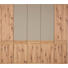 DREHTÜRENSCHRANK 5 -türig Eiche furniert, mehrschichtige Massivholzplatte (Tischlerplatte) Eichefarben, Grau - Eichefarben/Grau, Design, Glas/Holz (252/226/63cm) - VOGLAUER