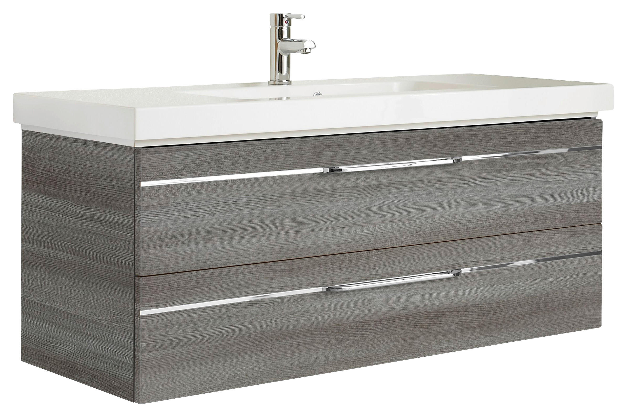 WASCHTISCHKOMBI 123 cm  - Chromfarben/Graphitfarben, KONVENTIONELL, Holzwerkstoff/Stein (123cm) - Pelipal