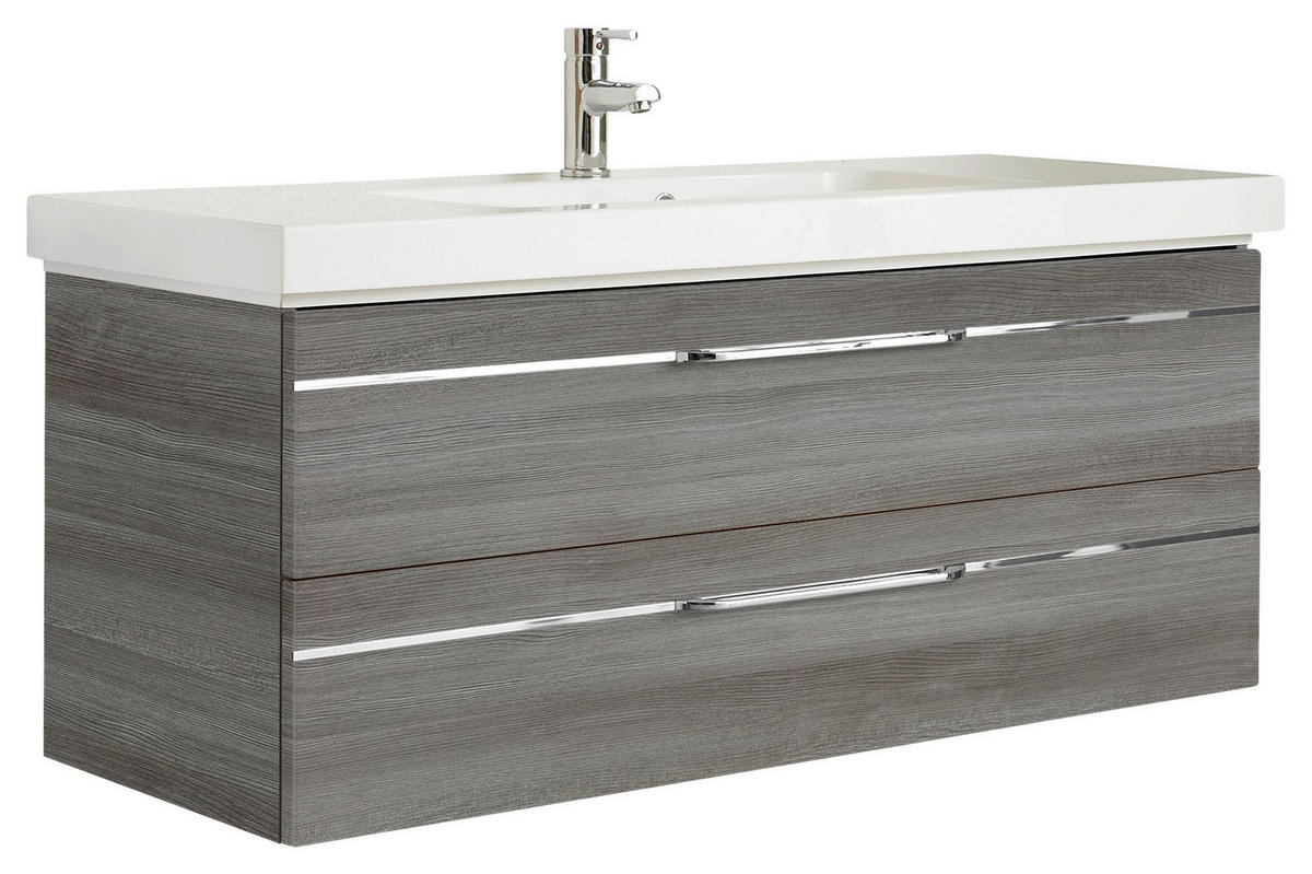 WASCHTISCHKOMBI 123 cm  - Chromfarben/Graphitfarben, KONVENTIONELL, Holzwerkstoff/Stein (123cm) - Pelipal