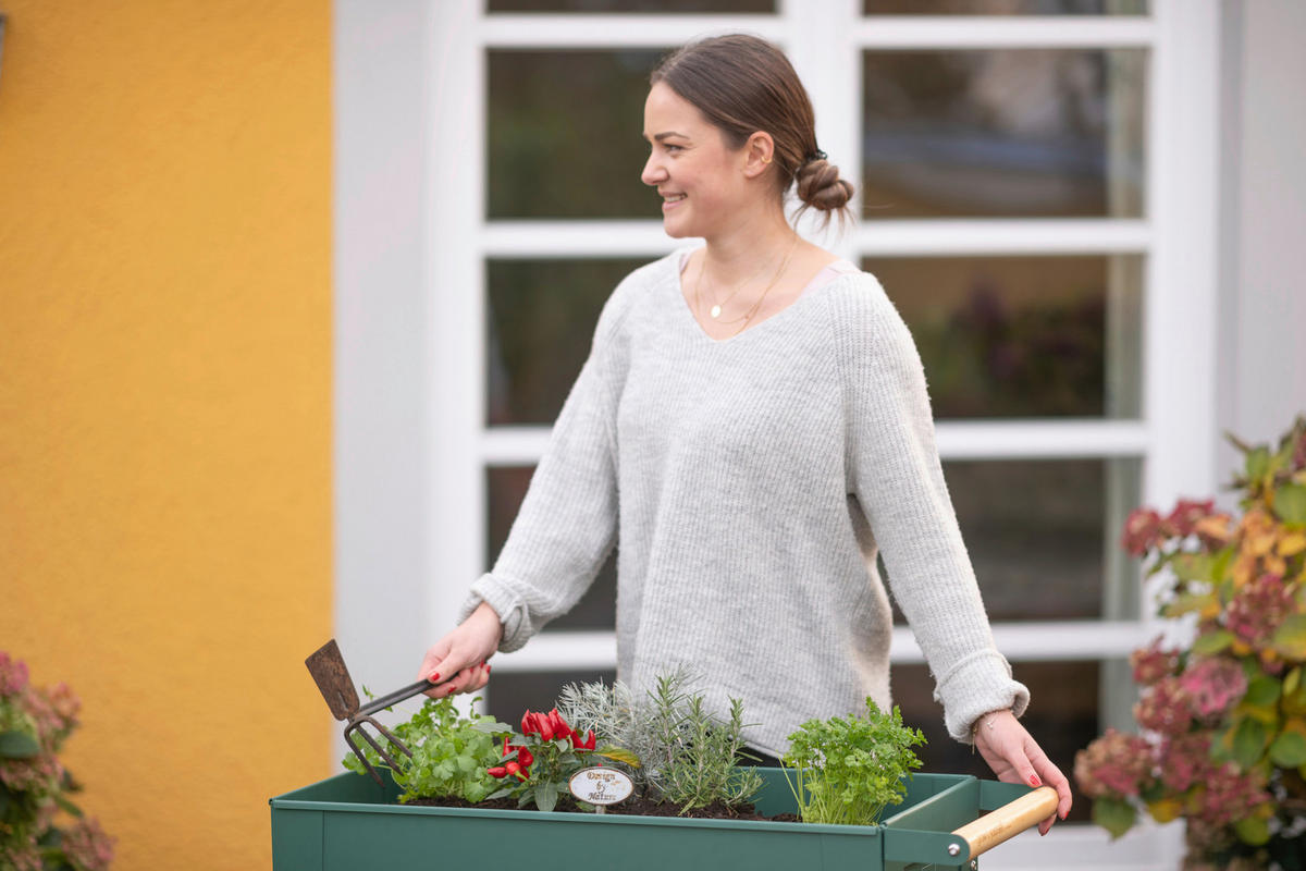 HOCHBEET 35/80/75 cm  - Olivgrün, Basics, Metall (35/80/75cm)