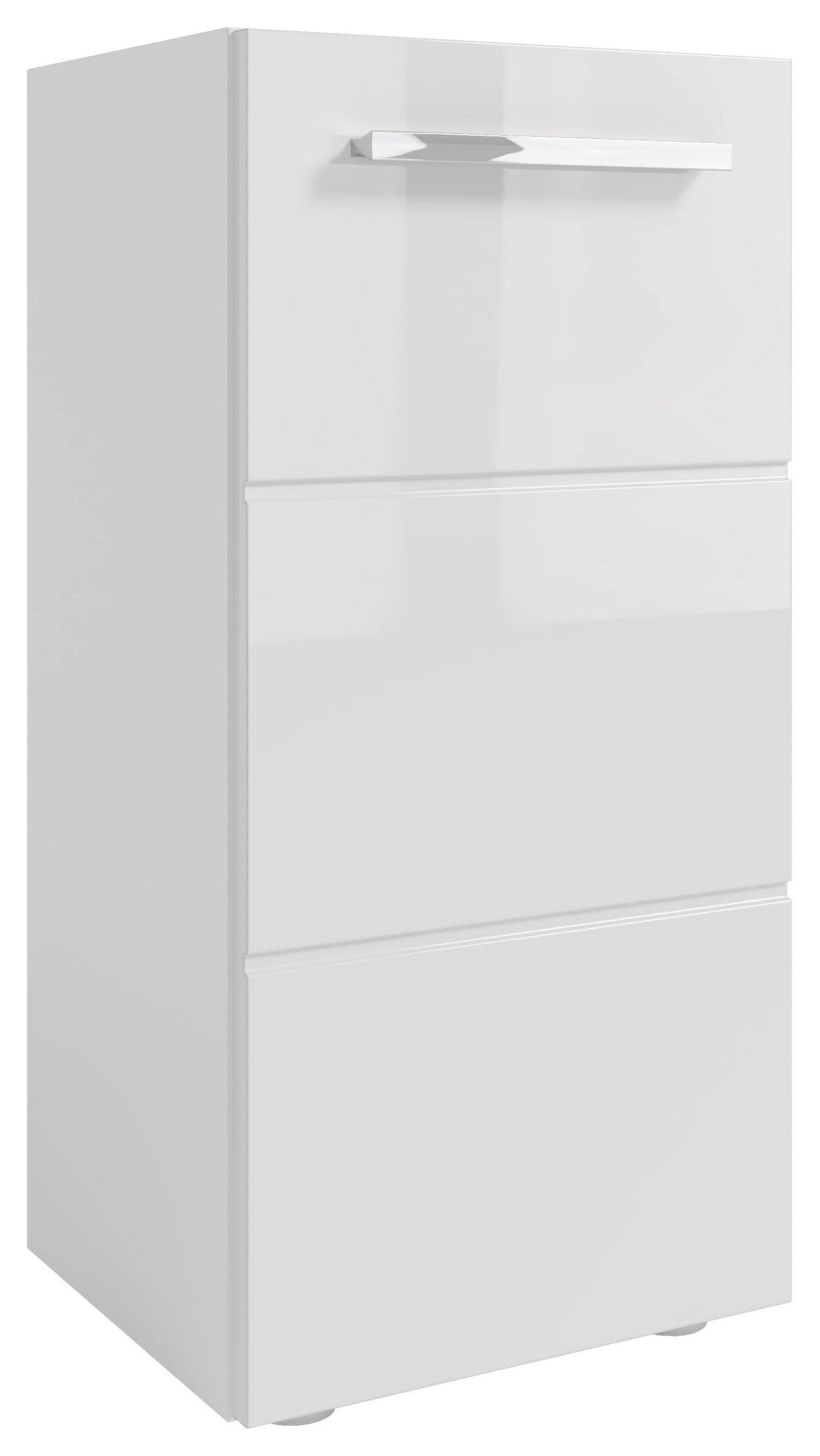 UNTERSCHRANK in   - Weiss Hochglanz/Chromfarben, Modern, Holzwerkstoff/Kunststoff (34/72/31cm) - MID.YOU