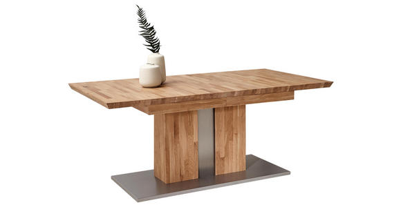 ESSTISCH in Holz, Holzwerkstoff 160(210)/90/76 cm - Eichefarben/Silberfarben, KONVENTIONELL, Holz/Holzwerkstoff (160(210)/90/76cm) - Cantus