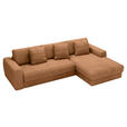 ECKSOFA in Cord Rostfarben  302/182 cm  - Rostfarben/Schwarz, MODERN, Kunststoff/Textil (302/182cm) - Carryhome