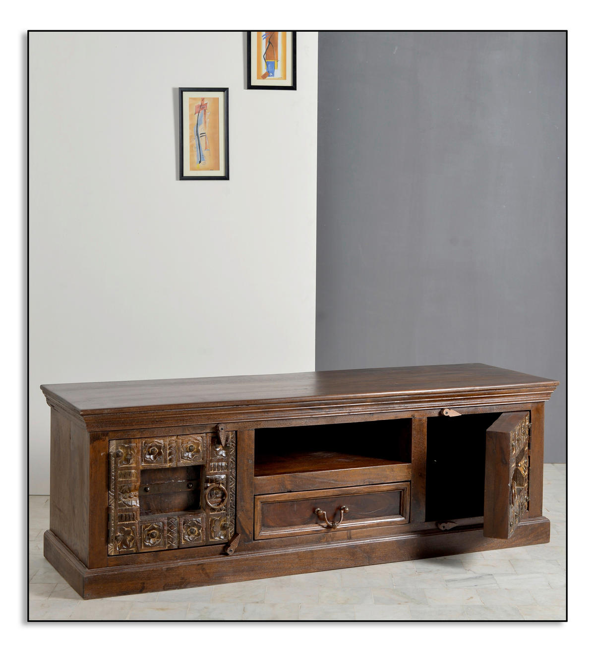 LOWBOARD  150/50/45 cm 1 Schublade(n)  - Schwarz/Braun, Design, Holz/Metall (150/50/45cm) - MID.YOU