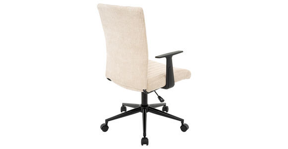 DREHSTUHL Cord Creme, Schwarz  - Creme/Schwarz, KONVENTIONELL, Kunststoff/Textil (59/93-101/62cm) - Carryhome