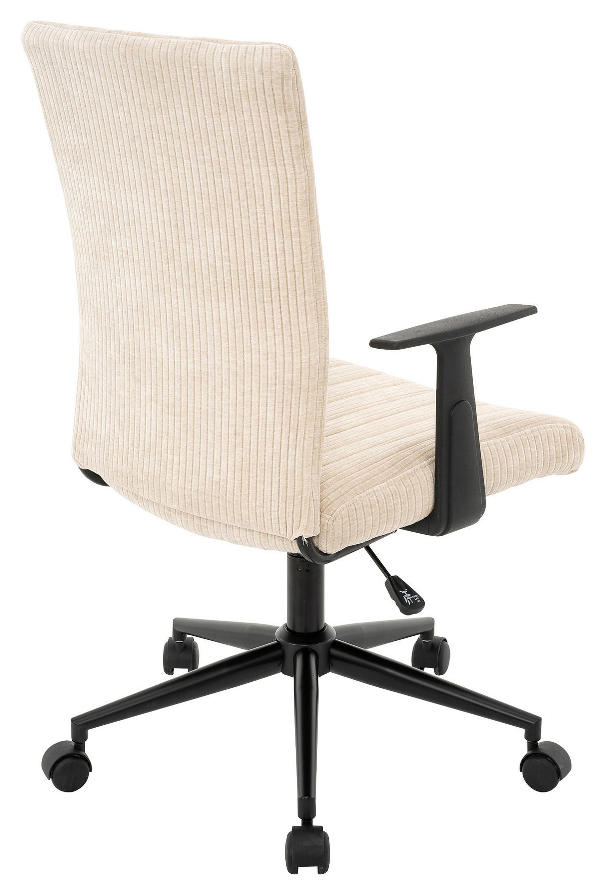 DREHSTUHL Cord Creme, Schwarz  - Creme/Schwarz, KONVENTIONELL, Kunststoff/Textil (59/93-101/62cm) - Carryhome