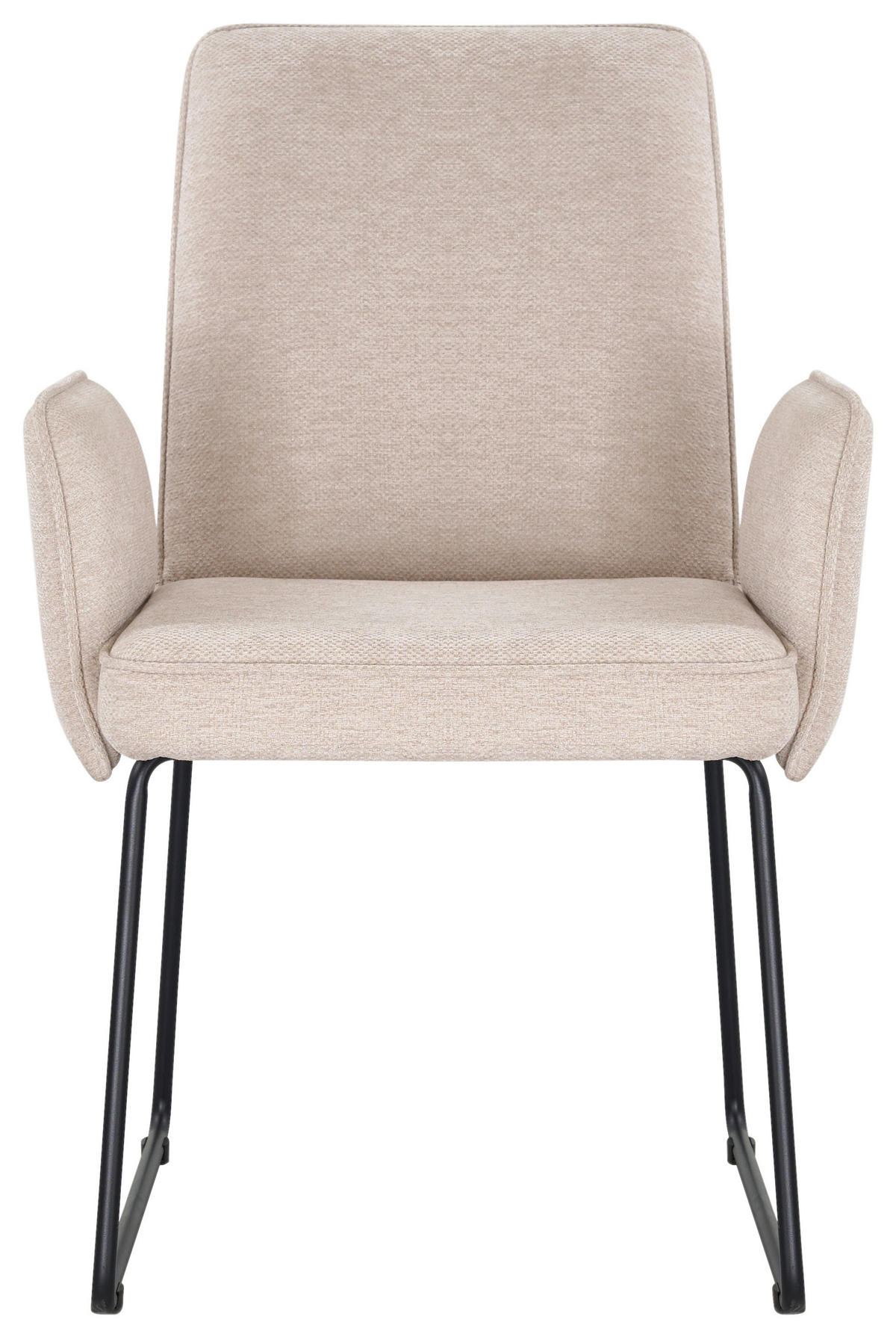 ARMLEHNSTUHL  Stoffauswahl Webstoff  - Beige/Schwarz, Design, Textil/Metall (60/92/66cm) - Stylife