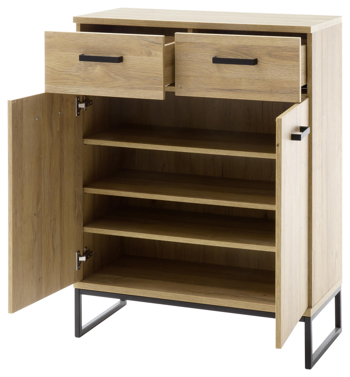 GARDEROBE 4-teilig  in 191/196/38 cm  - Eichefarben/Schwarz, Konventionell, Holzwerkstoff (191/196/38cm)