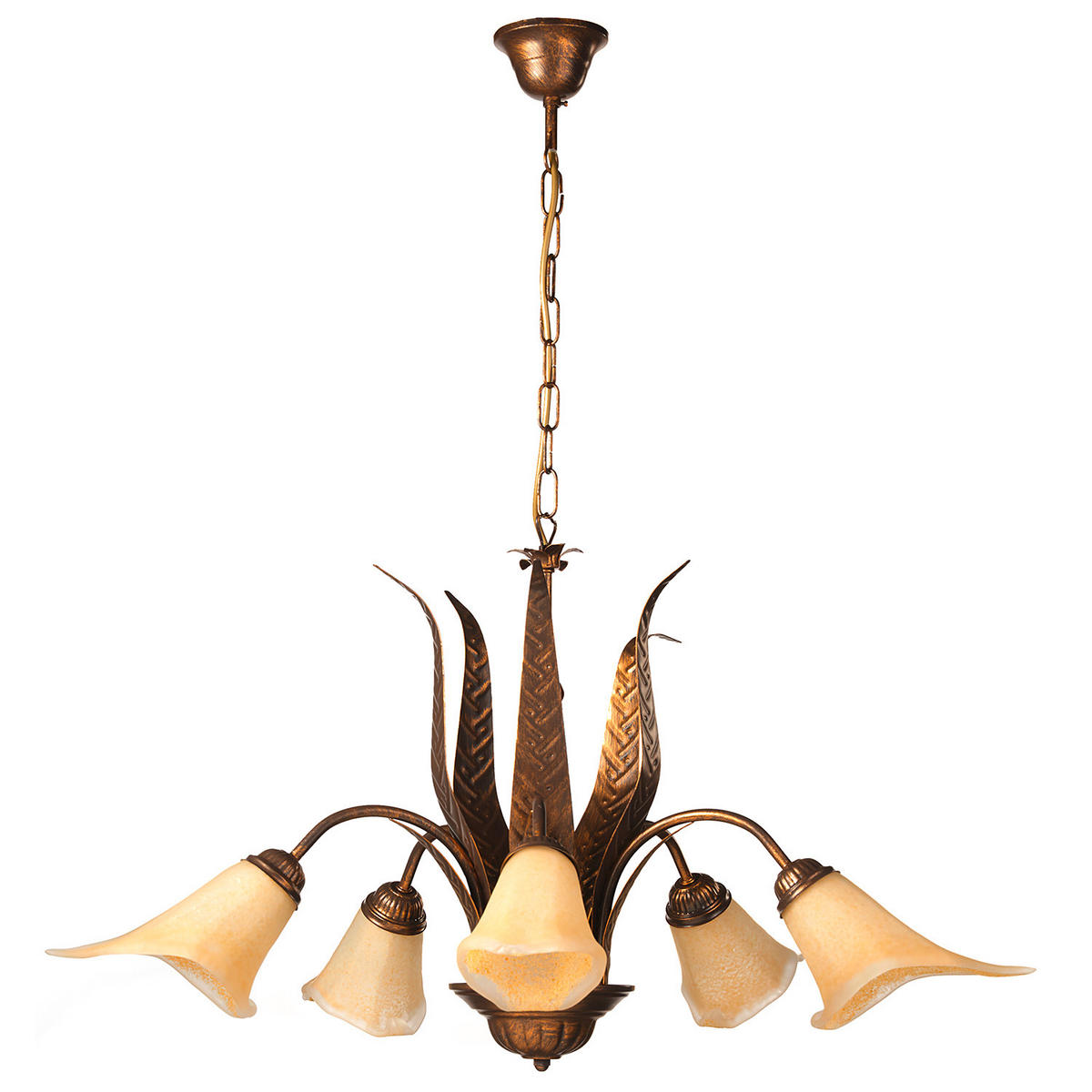 KRONLEUCHTER 75/75/100 cm   - Bronzefarben, KONVENTIONELL, Glas/Metall (75/75/100cm)