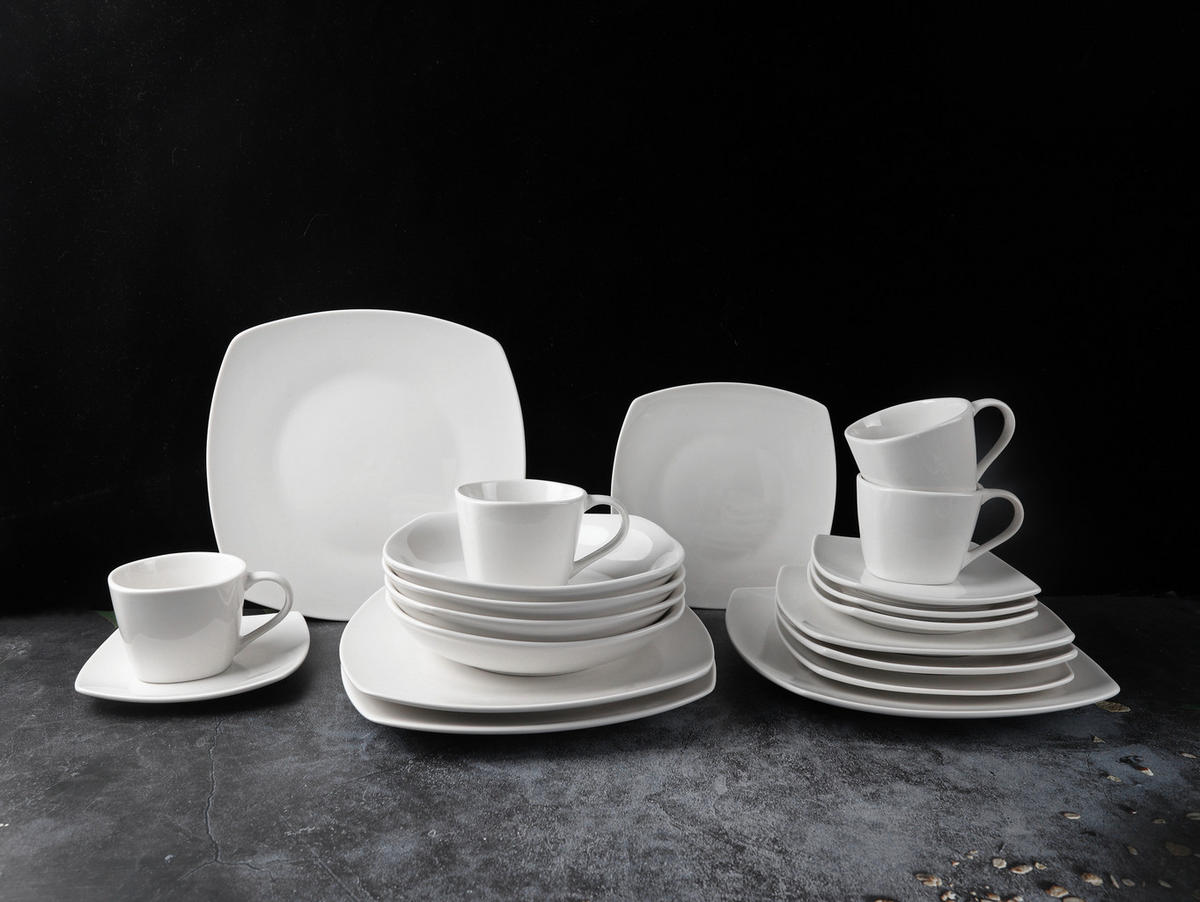 KOMBISERVICE 30-teilig  - Weiß, Basics, Keramik - Echtwerk