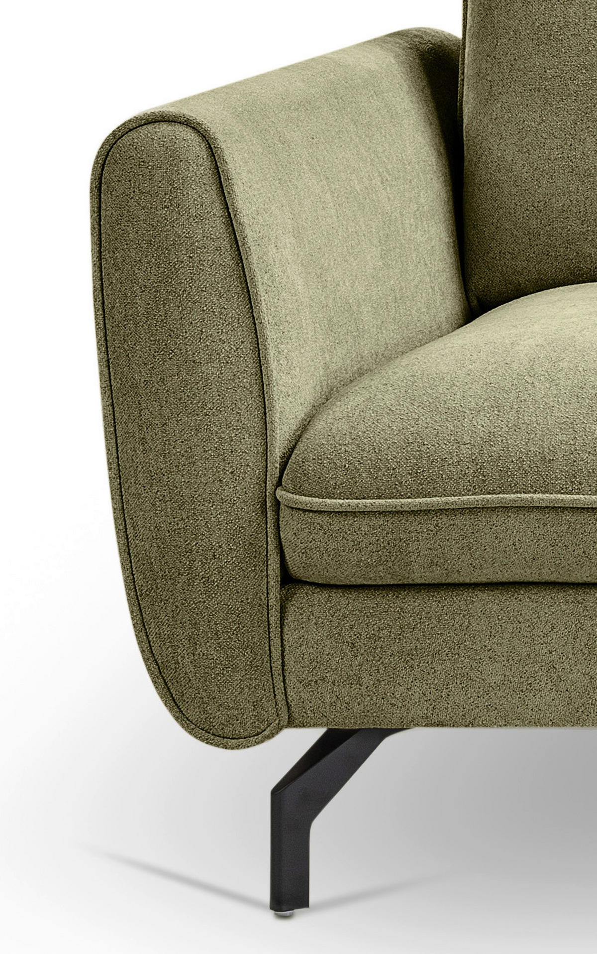 ECKSOFA TORONTO Grün Webstoff  - Schwarz/Grün, Basics, Textil/Metall (259/165cm) - MID.YOU