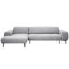 ECKSOFA in Chenille Silberfarben  - Silberfarben/Schwarz, Design, Textil/Metall (167/311cm) - Xora