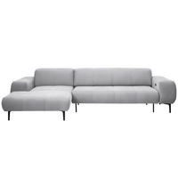 ECKSOFA in Chenille Silberfarben  - Silberfarben/Schwarz, Design, Textil/Metall (167/311cm) - Xora