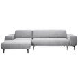 ECKSOFA in Chenille Silberfarben  167/311 cm  - Silberfarben/Schwarz, Design, Textil/Metall (167/311cm) - Xora