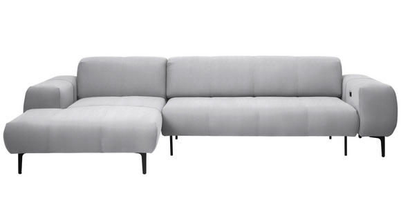 ECKSOFA in Chenille Silberfarben  167/311 cm  - Silberfarben/Schwarz, Design, Textil/Metall (167/311cm) - Xora