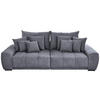 BIGSOFA Flachgewebe Dunkelgrau  - Dunkelgrau/Schwarz, KONVENTIONELL, Holz/Textil (280/67/120cm) - Carryhome