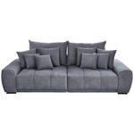 BIGSOFA Flachgewebe Dunkelgrau  - Dunkelgrau/Schwarz, KONVENTIONELL, Holz/Textil (280/67/120cm) - Carryhome